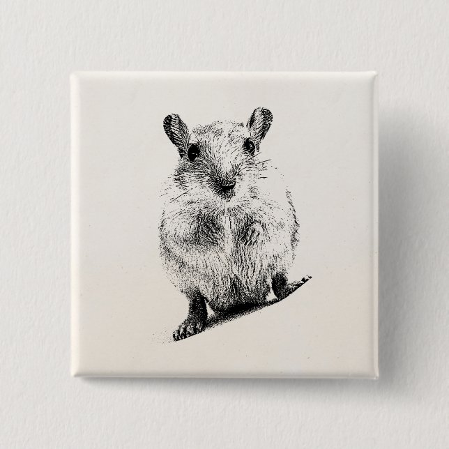 Badge Carré 5 Cm Gerbilles animales d'animal familier (Devant)