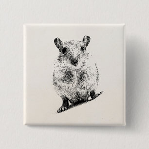 Badge Carré 5 Cm Gerbilles animales d'animal familier