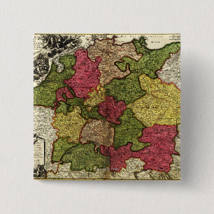 Badge Carré 5 Cm GermanyPanoramic MapGermany