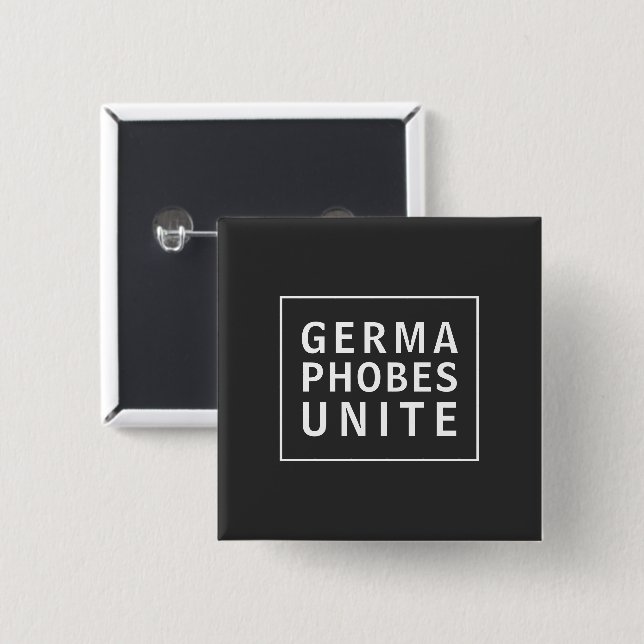 Badge Carré 5 Cm Germaphobes amusants unir mème pandémique (Devant & derrière)