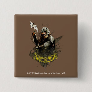 Badge Carré 5 Cm GIMLI™ Avec Collage Vecteur Ax