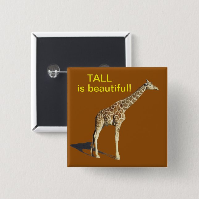 Badge Carré 5 Cm Giraffe (Devant & derrière)