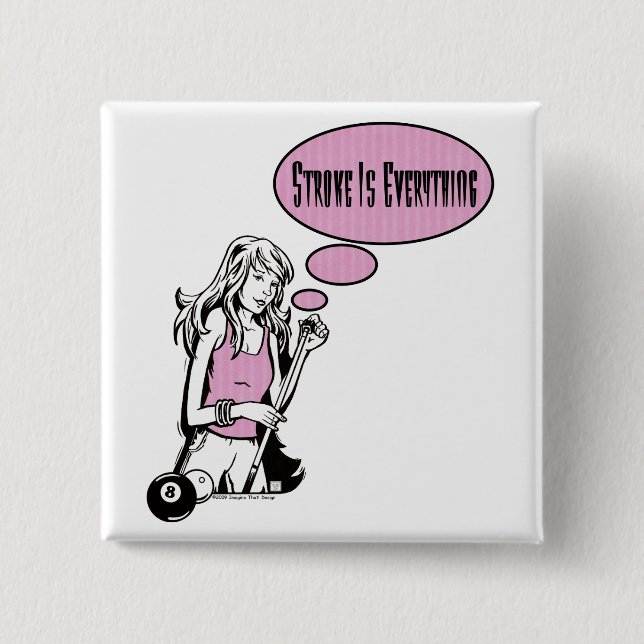 Badge Carré 5 Cm Girly Cue (Devant)