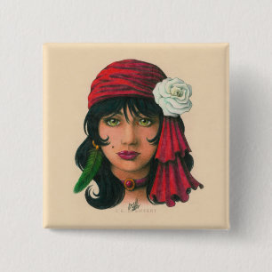 Badge Carré 5 Cm Gitan II