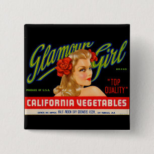 Badge Carré 5 Cm Glamor Girl