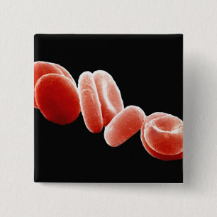 Badge Carré 5 Cm Globules rouges