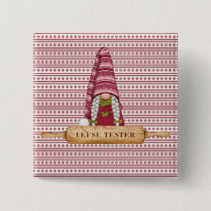 Badge Carré 5 Cm Gnome nordique Tester à gauche