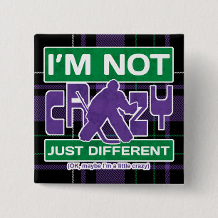 Badge Carré 5 Cm Goalie de hockey sur glace