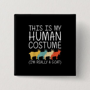 Badge Carré 5 Cm Goat Halloween