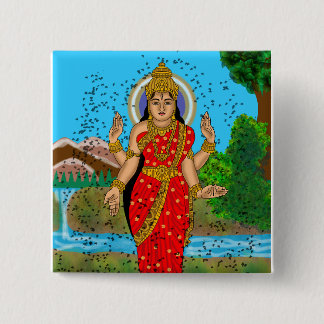 Badge Carré 5 Cm Goddess Bhramari Button 