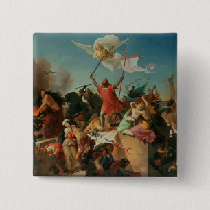Badge Carré 5 Cm Godfrey de Bouillon, croisé français
