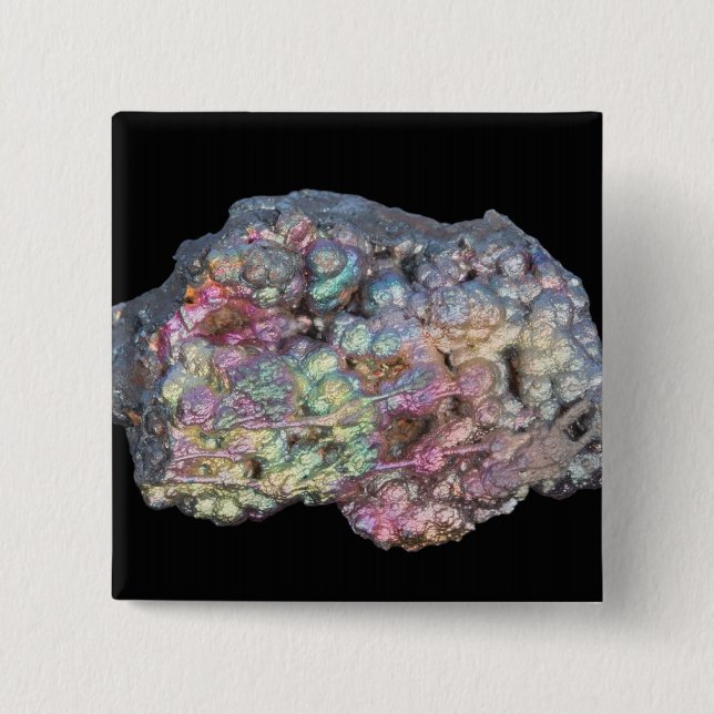 Badge Carré 5 Cm Goethite montrant l'irisation (Devant)