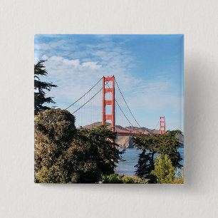 Badge Carré 5 Cm Golden Gate Bridge, Californie