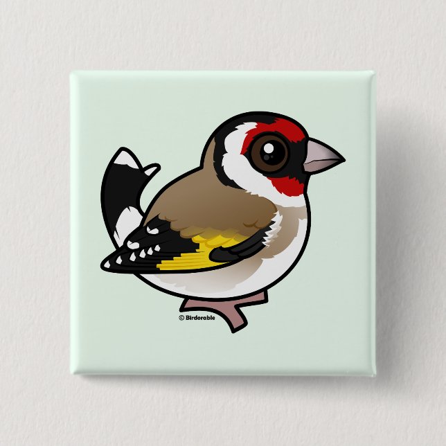 Badge Carré 5 Cm Goldfinch européen (Devant)