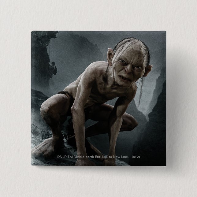 Badge Carré 5 Cm GOLLUM™ on a Rock (Devant)