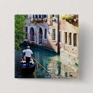Badge Carré 5 Cm Gondola à Venise Italie