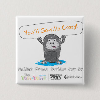 Badge Carré 5 Cm Gorille fou !