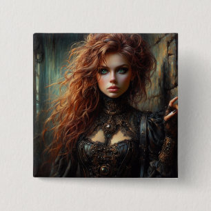Badge Carré 5 Cm Gothique steampunk féminin