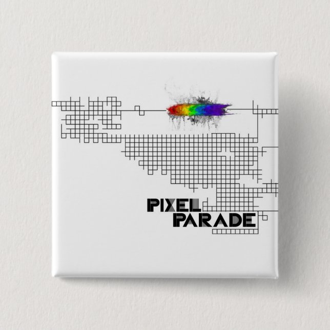 Badge Carré 5 Cm Goupille "analogue" de défilé de pixel (Devant)