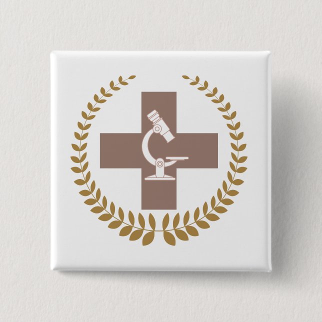 Badge Carré 5 Cm Goupille Biomédecine (Devant)