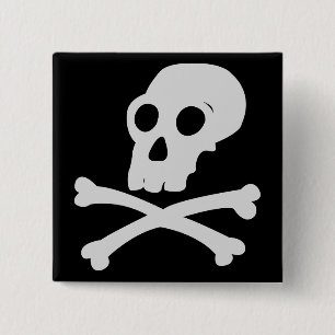 Badge Carré 5 Cm Goupille de crâne