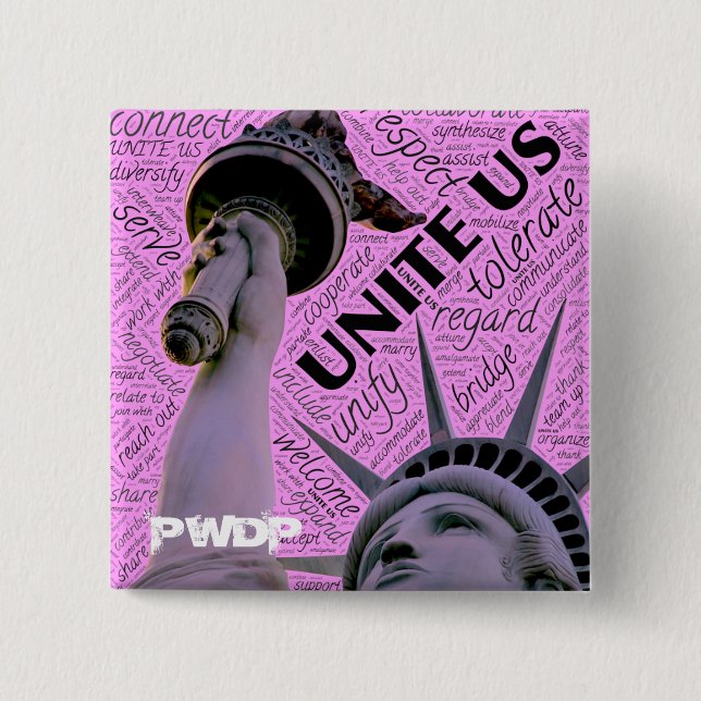 Badge Carré 5 Cm Goupille de liberté de PWDP (Devant)