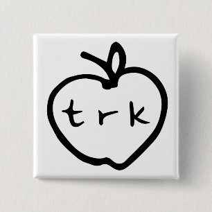 Badge Carré 5 Cm goupille de logo de pomme