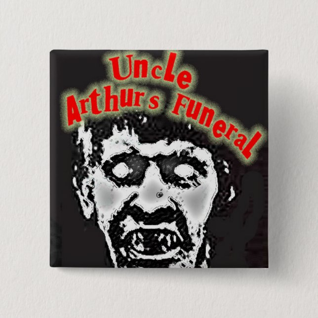 Badge Carré 5 Cm Goupille de zombi (Devant)