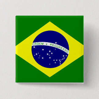 Badge Carré 5 Cm Goupille Drapeau du Brésil