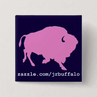 Badge Carré 5 Cm goupille rose de carré de buffle