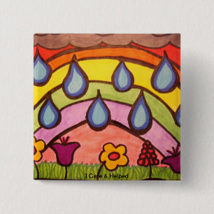 Badge Carré 5 Cm Gouttes à pluies douces