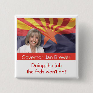 Badge Carré 5 Cm Gouverneur de l'Arizona Jan Brewer