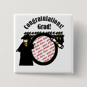 Badge Carré 5 Cm Graduate Receiving Diploma Photo Frame