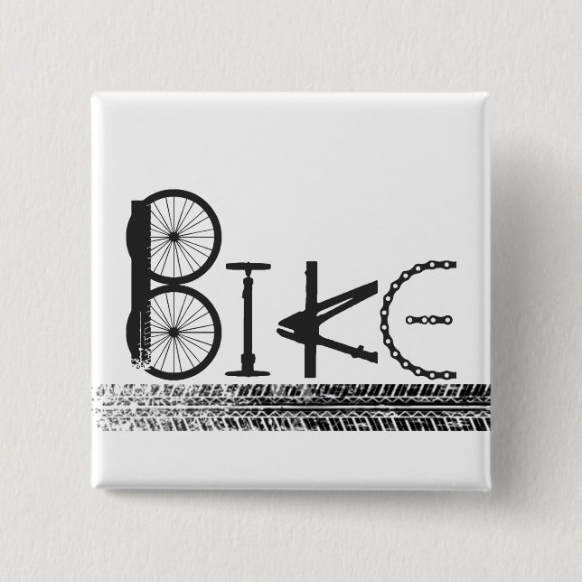 Badge Carré 5 Cm Graffiti de Pièces de Vélo avec Pneus (Devant)