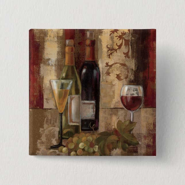 Badge Carré 5 Cm Graffiti et vin (Devant)