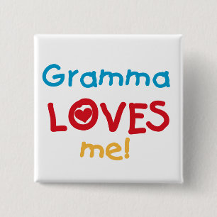 Badge Carré 5 Cm Gramma aime mes t-shirts et cadeaux