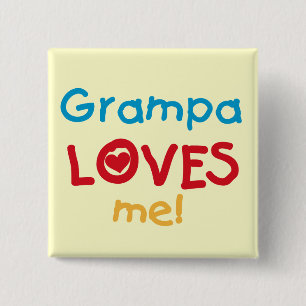 Badge Carré 5 Cm Grampa m'aime T-shirts et cadeaux