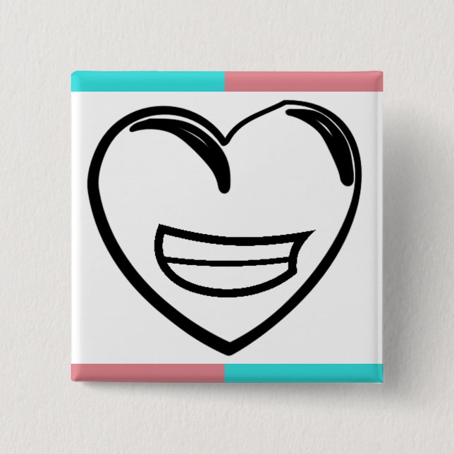 Badge Carré 5 Cm Grand bouton de Smeart (Devant)