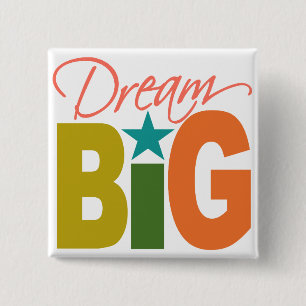 Badge Carré 5 Cm GRAND bouton fait sur commande rêveur