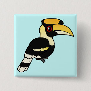 Badge Carré 5 Cm Grand calao