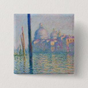 Badge Carré 5 Cm Grand Canal Venise Monet Peinture Art