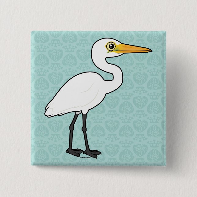 Badge Carré 5 Cm Grand héron de Birdorable (Devant)