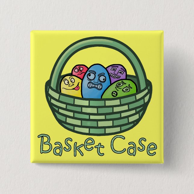Badge Carré 5 Cm Grand invalide drôle Pâques (Devant)