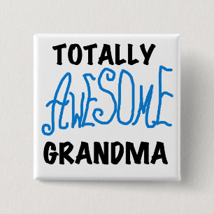 Badge Carré 5 Cm Grand-maman totalement impressionnante - T-shirts