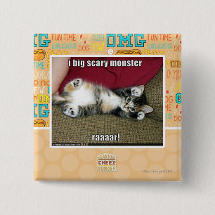 Badge Carré 5 Cm Grand monstre I effrayant