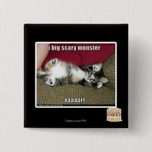 Badge Carré 5 Cm Grand monstre I effrayant