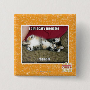 Badge Carré 5 Cm Grand monstre I effrayant