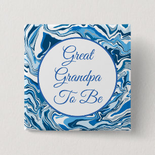 Badge Carré 5 Cm Grand-Père À Être   Bouton Baby shower du garçon
