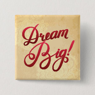 Badge Carré 5 Cm Grand rouge rêveur