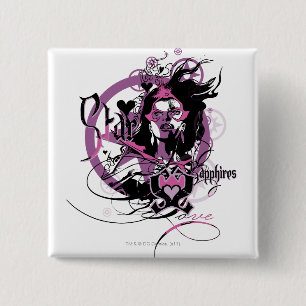 Badge Carré 5 Cm Graphique 6 de saphir d'étoile